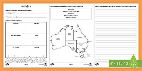 Bushfire Worksheet / Worksheet