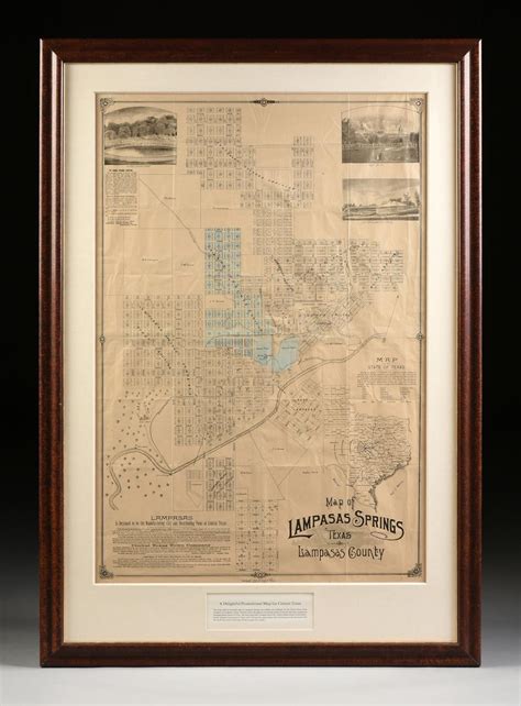 Lot - AN ANTIQUE MAP, "Map of Lampasas Springs, Texas, Lampasas County ...