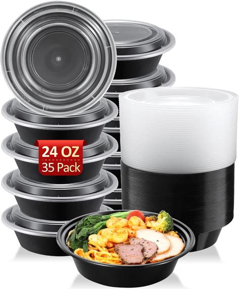 Amazon.com: SHOPDAY Meal-Prep-Containers-35 Pack 24 oz Plastic-Food ...