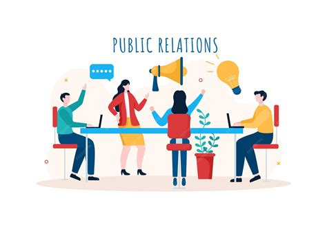 Premium Vector | Public relations template hand drawn cartoon illustration with team for idea of ...