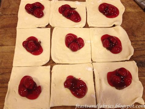 Feasts and Fabrics: Puff Pastry Cherry Blossoms...A little smile on a ...
