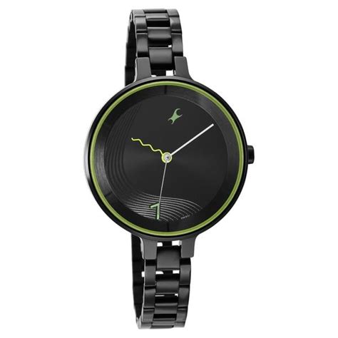 Buy Online Fastrack Stunners Quartz Analog Black Dial Metal Strap Watch ...