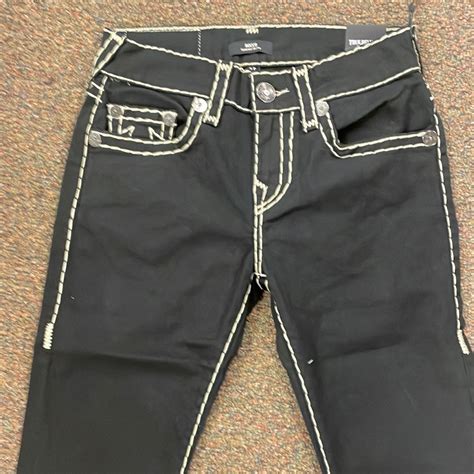 Black True Religion Jeans White Stitching