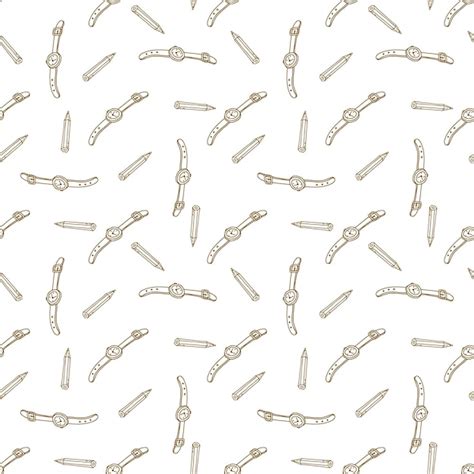 Seamless hand watch pattern. kids wrist watch white background. textile ...