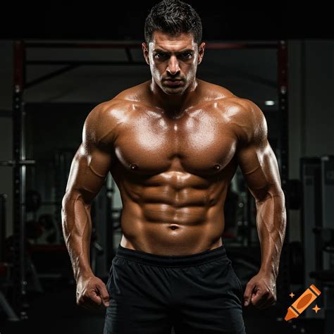 Illustration of the back of a muscular man doing a pull-up in a gym on ...