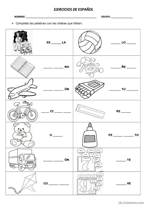 Hoja De Trabajo Para Formar Palabras