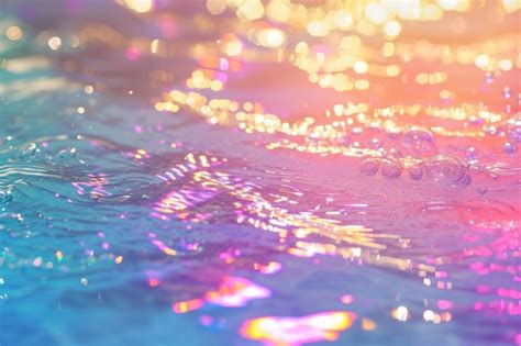 Holographic water background glitter backgrounds outdoors | Premium AI ...