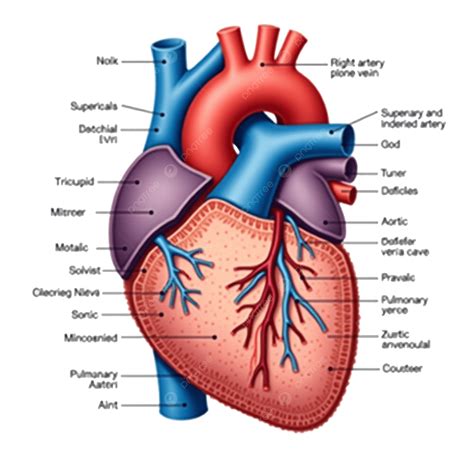 Images Of Human Heart With Labels