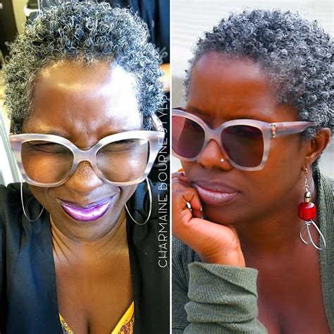 Short Curly Grey Hair | Gray hair beauty, White hair beauty, Short ...