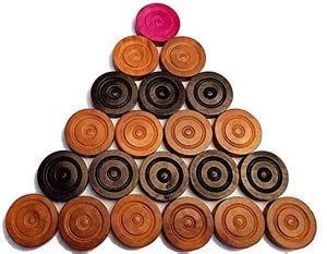 caroomgoti HUB 24 Carrom ( goti ) Coins with 1 Striker and 5 gm. Powder ...