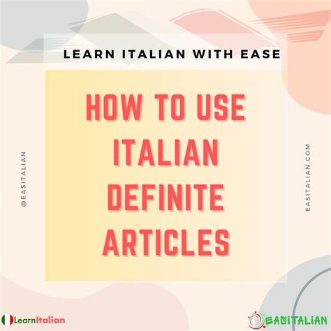 Italian Definite Articles