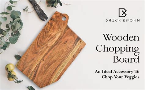 Buy BRICK BROWN Handcrafted Artistic Acacia Wood Chopping Board Online ...