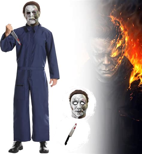 Amazon.com: Fooecor Michael Myers Costume with Mask and Knife ...