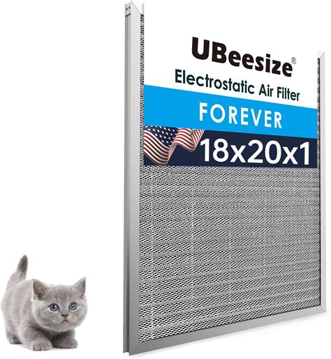 Amazon.com: UBeesize 18x20x1 Reusable Electrostatic Air Filter HVAC AC ...