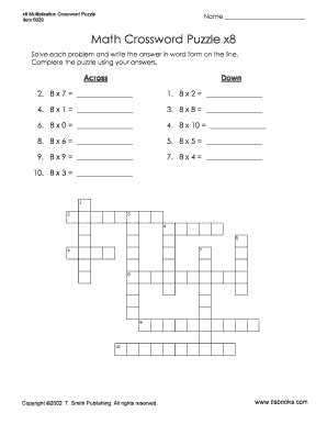 Fillable Online multiplication crossword puzzles Fax Email Print ...