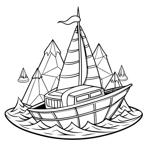A simple vector picture of a pirate ship for children to color ...