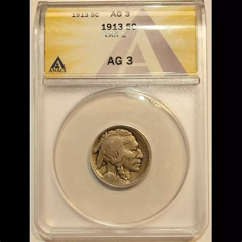 1913 Buffalo Nickel ANACS AG-3 Type 1 - Old Pueblo Coin