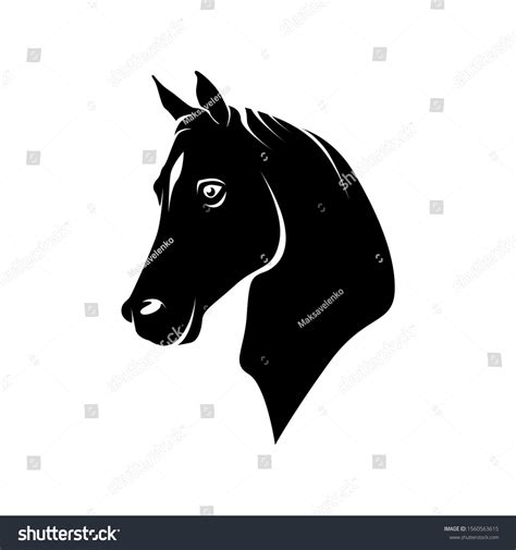 Horse Head Vector Silhouettes Black Silhouette Stock Vector (Royalty ...