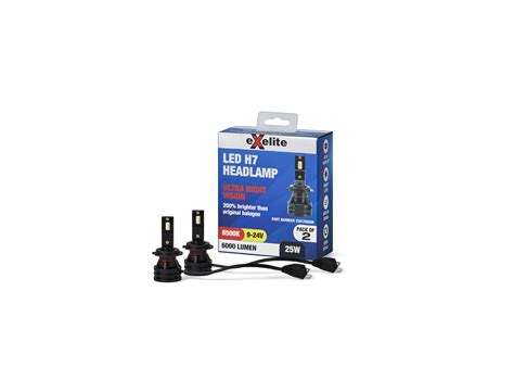 EXELITE LED H7 HEADLIGHT GLOBES 6000K TWIN PACK EXH76000K