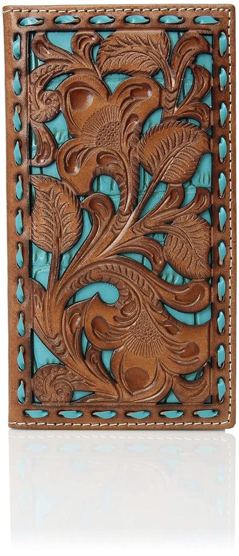 Nocona Belt Co. Unisex-Adult's Nocona Floral Inlay Buckstitch Rodeo ...