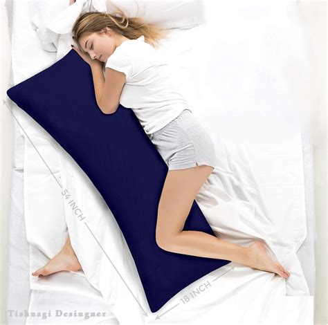Tishnagi Designer Soft Microfiber Long Body Pillow with Natural Cotton ...
