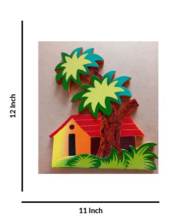 Crafted Cottage and Trees, 12 Inch x 11 Inch – Baystore