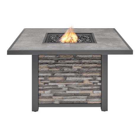 Buy Picanto 44.09 in. x 25.59 in. Square Steel Propane Gas Gray Fire ...