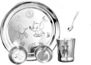 LEROYAL Pack of 5 Steel Elephant Banana Kids Dinner Set Price in India ...