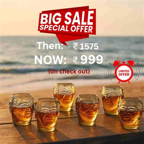 Kavi Poetry Art Small Old Monk Face Glasses 300ML (Set of 6) – Kavi The ...