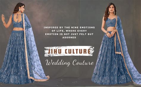 Buy JIHU CULTURE Women's Net Lehenga Choli Set with Thread and Sequence ...