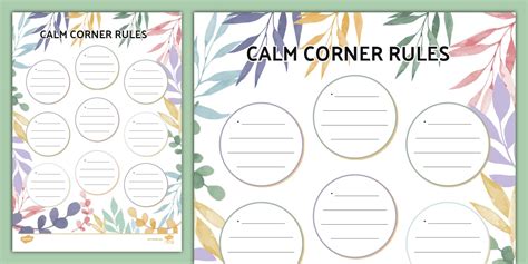 * NEW * Colourful Botanical Themed Calm Corner Rules Writing Frame