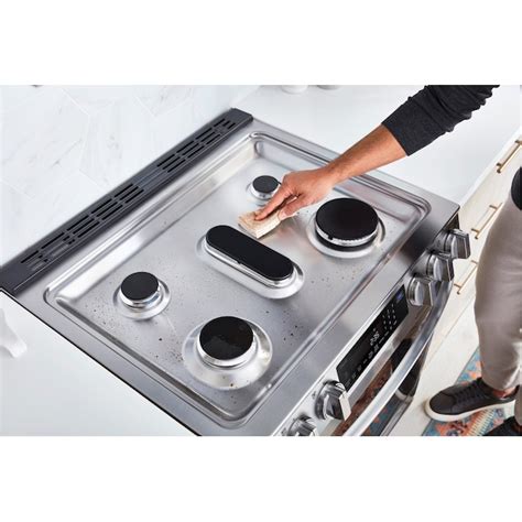 LG InstaView 30-in 5 Burners 6.3-cu ft Self-cleaning Air Fry Convection ...