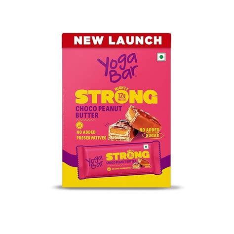 Yogabar Strong Choco Peanut Butter Protein Bars(Pack of 6), 12g Protein ...