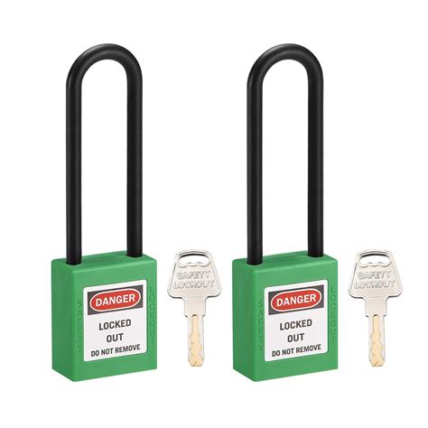 uxcell Lockout Tagout Safety Padlock 3-Inch Nylon Shackle Keyed Alike ...