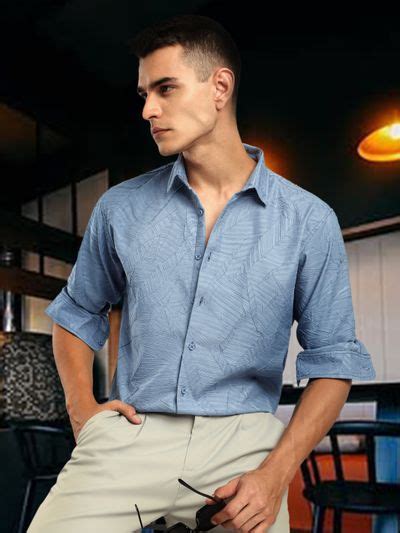 Buy Soft Blue Crushed Shirt for Men Online in India - Beyoung