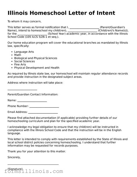 Create a Valid Illinois Homeschool Letter of Intent With Our Free Form