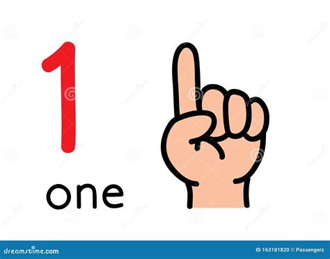 1, Kid`s Hand Showing the Number One Hand Sign. Stock Vector ...