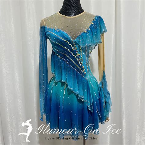 Blue Figure Skating Dress: Custom Competition Ice Skater Costume - Etsy