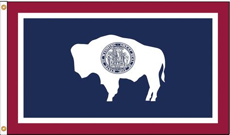 NYLGLO Wyoming State Flag, 5 ftH x 8 ftW, Indoor, Outdoor - 5JFT6 ...