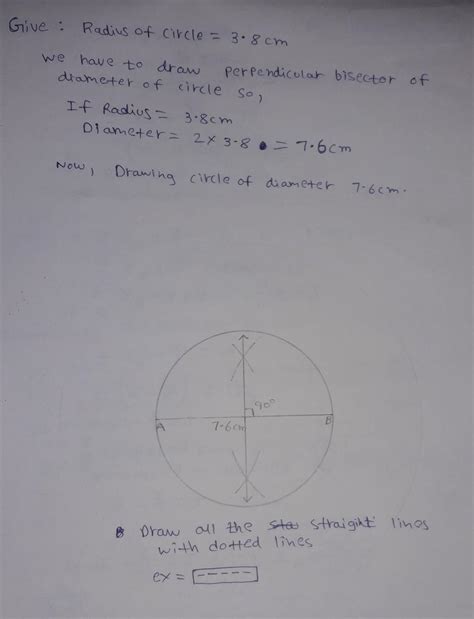 Construct the perpendicular bisector to the diameter of a circle of ...
