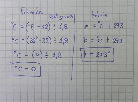 convertir 32 grados Fahrenheit convertirlos en grandos centígrados y lo ...