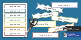 Editable Small Tray Label Templates - Classroom Resources