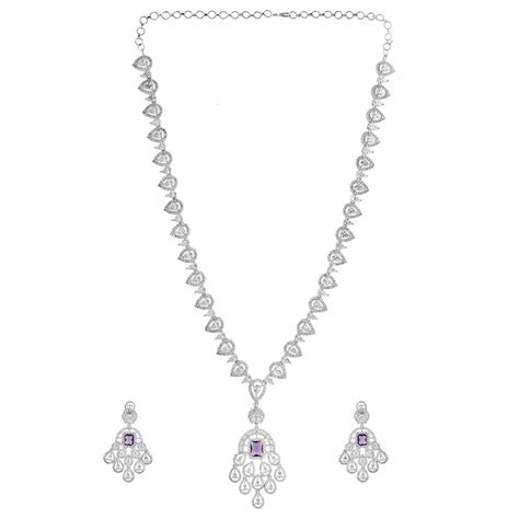 Sparkling Elegance Gift of Glamour American Diamond Necklace Set – VOYLLA