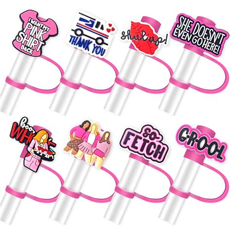 Buy 8Pcs Girls Straw Toppers for Stanley, 10mm Straw Cover Caps ...