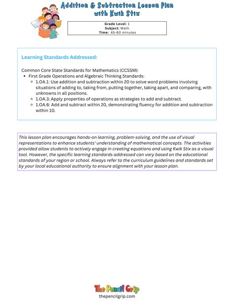 Image result for First Grade Math Lesson Plan