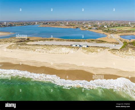 aerial view of sagg main town beach Stock Photo - Alamy