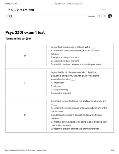 Psyc 2301 exam 1 test Flashcards Quizlet - End of year sale - Get ...