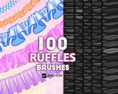 Procreate ruffles brushes. Procreate folds brushes. Procreate fashion ...