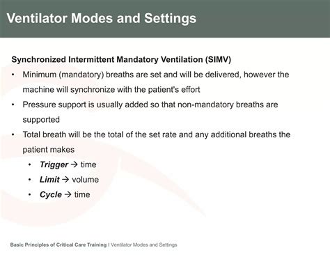 Module 2.7 Ventilation Modes & Settings | PPTX
