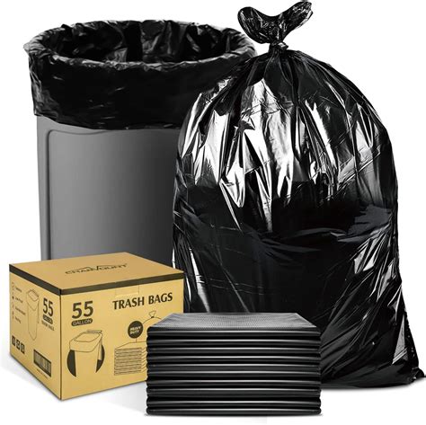 Amazon.com: Charmount 55 Gallon Trash Bags,1.25 Mil-37"x 56" Black ...